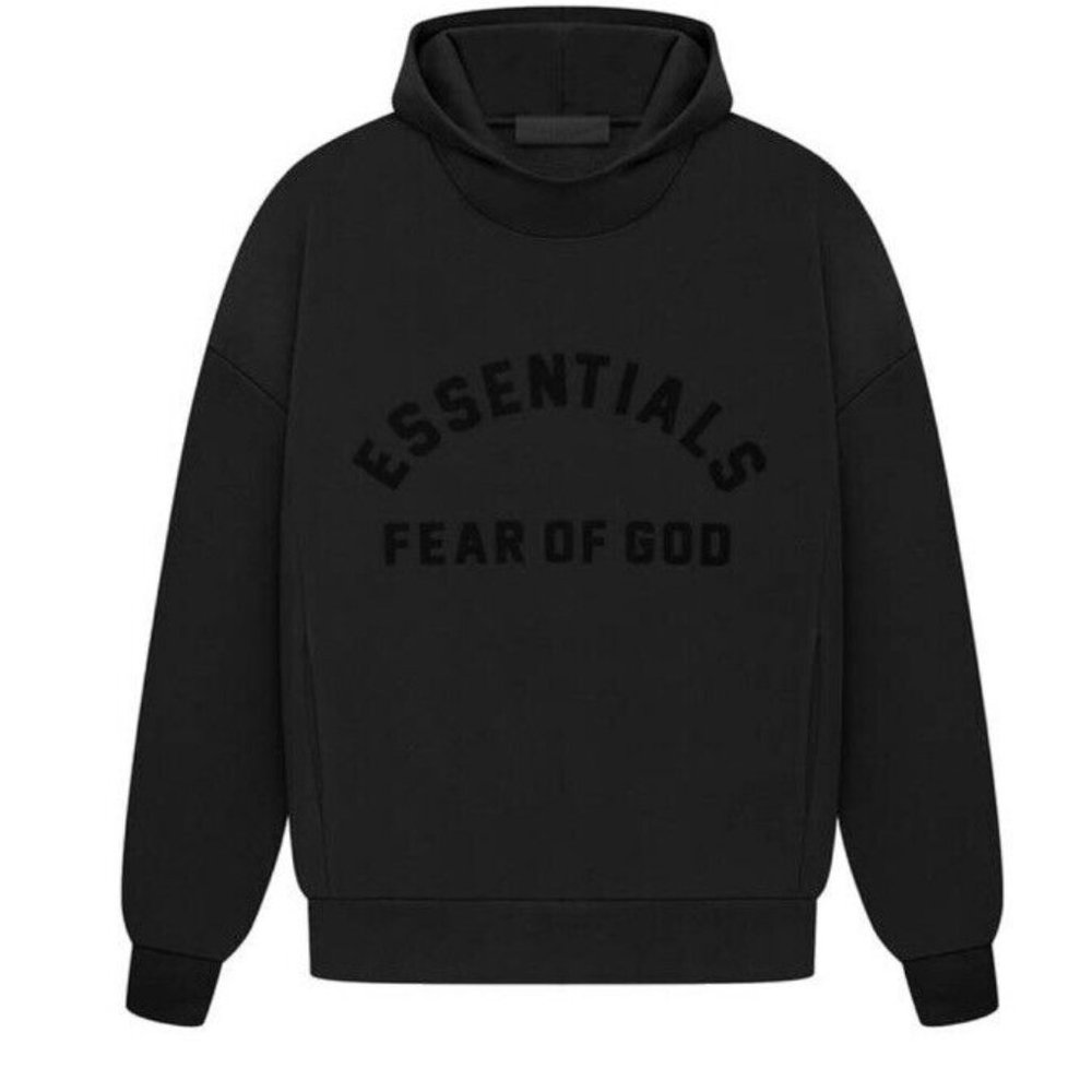 NWT Fear of God Essentials Hoodie 'Jet Black' Size Small Mens